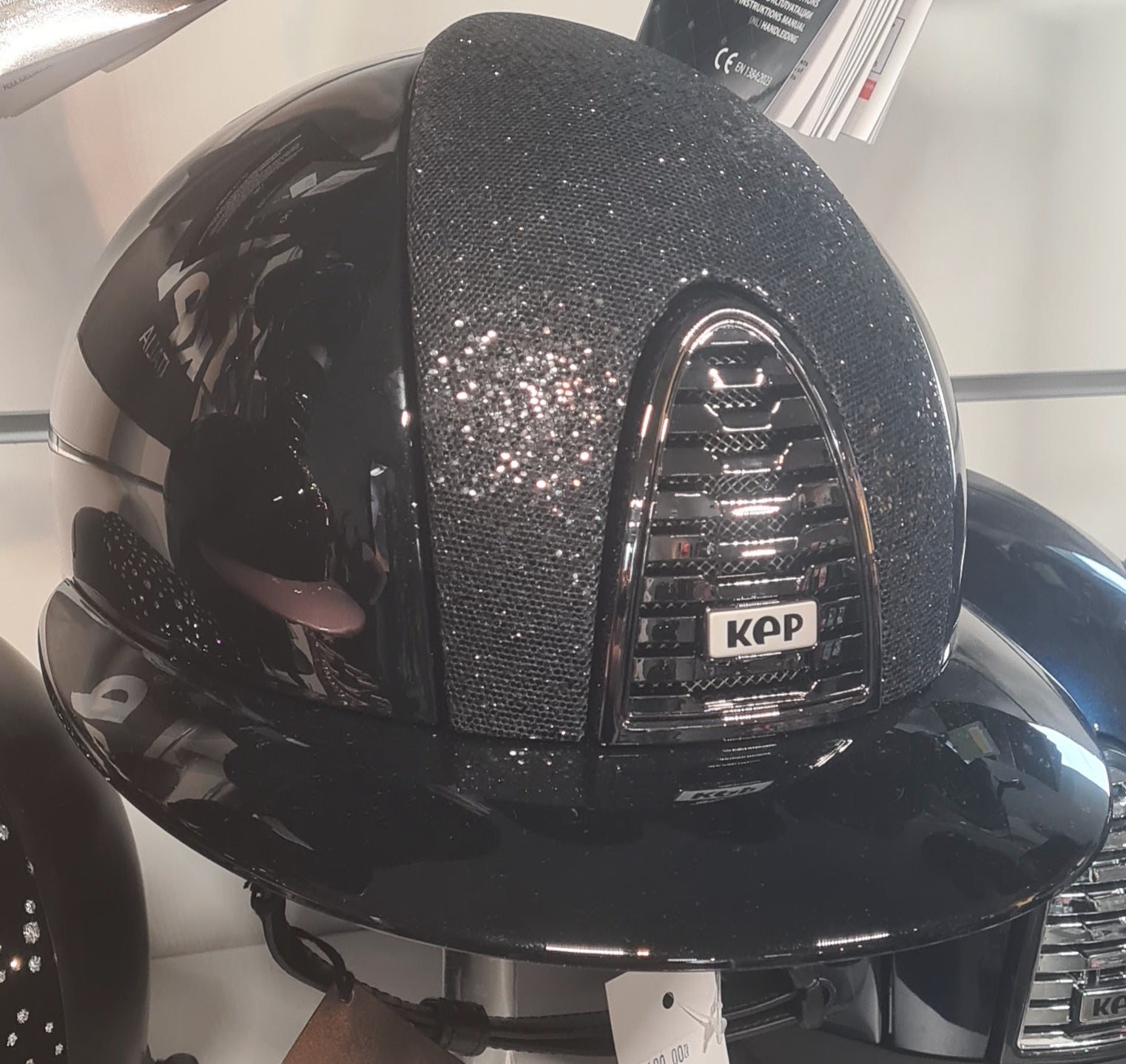 Kask KEP Italia POLISH METAL BLK FRONT/GLITTER BLK FRONT/POLISH VISORS/MIRROR BLK FRAME SUBGRID - Cavalo
